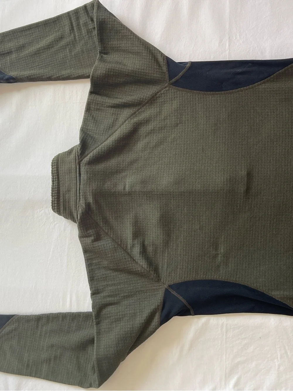 Aigle Actimum Polartec Grid Fleece Mens Quarter Zip Pullover Olive Green‎ Jacket